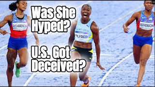 Julien Alfred shocked ShaCarri Richardson and made Saint Lucian Olympic history Richardson Hyped [upl. by Iv]