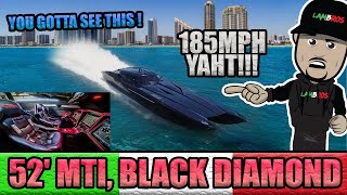 185 MPH SPEEDBOAT  52 MTI BLACK DIAMOND  LAMBROS [upl. by Eydnarb]