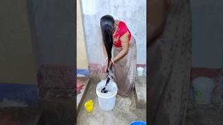 Long hair cleaning in fresh water 💆🏻‍♀️ shorts trending hairstyle haircare haircare youtube [upl. by Rekrap]