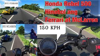 Honda Rebel 500 Top SpeedChasing Ferrari at McLarren [upl. by Eicyak]