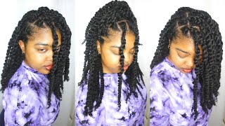 TWO STRAND TWISTS with extensions 💜 soft afro twists natural hair summer protective hairstyle [upl. by Alyhs]