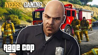 RAGE COP Firefighter Throw Down Grand Theft Auto 5 Funny Gameplay Series [upl. by Ycinuq]