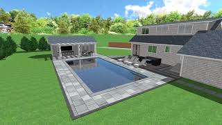 Backyard poolscape design Uvision 3d [upl. by Noet198]