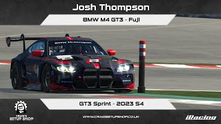 iRacing  23S4  BMW M4 GT3  GT3 Sprint  Fuji  JT [upl. by Atinauj]