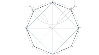 How to draw a regular octagon inscribed in a circle [upl. by Westfahl]