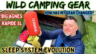 Wild Camping Gear Update  Sleep System Evolution  Big Agnes Rapide SL  Mats Bags and Pillows [upl. by Anaerb]