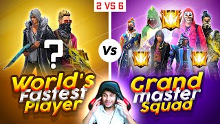 World 🌎 Fastest Player 🔥 vs 6 Grandmaster players  Garena Free Fire [upl. by Abbate774]