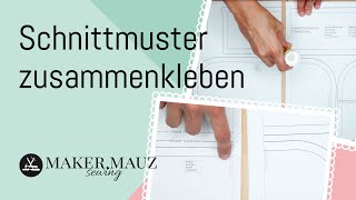 Schnittmuster ausdrucken und zusammenkleben [upl. by Airdnahc]