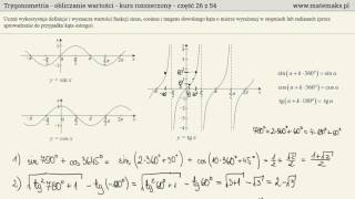 Wartości funkcji trygonometrycznych  kurs rozszerzony [upl. by Lambertson899]