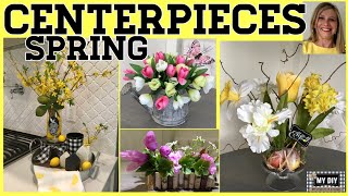 Spring Centerpiece Ideas Dollar Tree DIY  Spring Flower Arrangements  EASY [upl. by Sida]