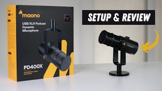 Maono PD400X USBXLR Dynamic Microphone Setup  Review [upl. by Ritch66]