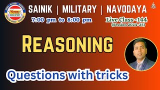 AISSEE Reasoning class  Reasoning classes  Sainik school reasoning class 6 live  Part144 [upl. by Rozelle525]