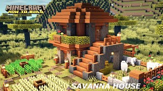 Minecraft How to build a Savanna House  Acacia House Tutorial [upl. by Annaej196]