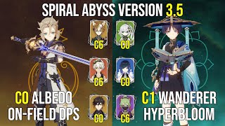 C0 Albedo OnField DPS  C1 Wanderer Hyperbloom  35 Spiral Abyss [upl. by Grazia894]