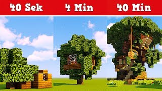 Minecraft Baumhaus in 40 Sekunden 4 Minuten und 40 Minuten  Minecraft Baumhaus Bauen [upl. by Vachil]