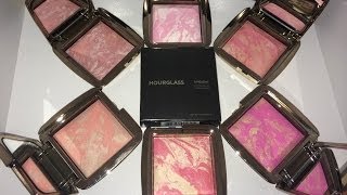 Haul  Swatches  Hourglass Ambient Lighting Blush [upl. by Yajet]