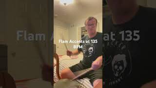 Flam Accents at 135 BPM drums practice music [upl. by Attener263]