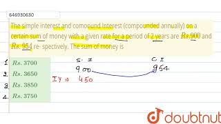 The simple interest and compound Interest compounded annually on a certain sum of money with a [upl. by Notsniw]