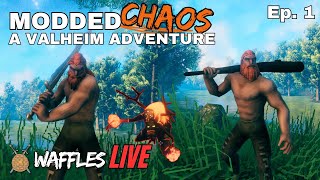 The Bonkwaffle  Ep 1  Modded Chaos A Valheim Adventure [upl. by Atikim]