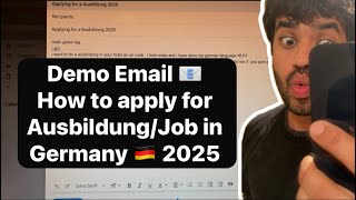 Demo EmailHow to apply for Ausbildung Job 2025 Germany [upl. by Aihsyt957]