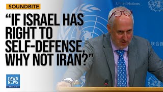 Journalist questions UN Spokesperson on IsraelIran tensions  Dawn News English [upl. by Swenson424]