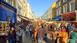 LONDON WALK  Portobello Road Market from Notting Hill Gate Station  England [upl. by Mabelle470]