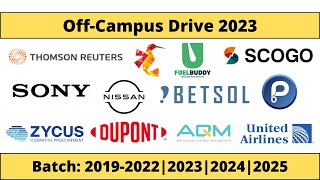 Sony  Zycus  Nissan Off Campus Hiring  Latest Off Campus Drive 2023 jobs hiring [upl. by Iila]