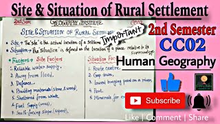 Site and Situation of Rural SettlementCC02BySagarika Naggeography [upl. by Assed]