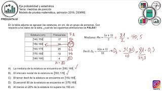 Pregunta modelo medidas de posición P61 M2019 [upl. by Winer771]