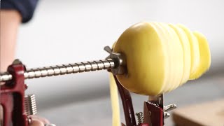 How to Use an OldFashioned Apple PeelerCorer [upl. by Ecinreb]