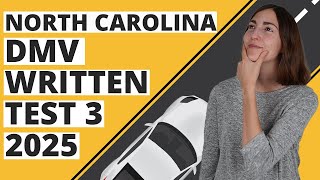 North Carolina DMV Written Test 3 2025 60 Questions with Explained Answers [upl. by Yhtimit]