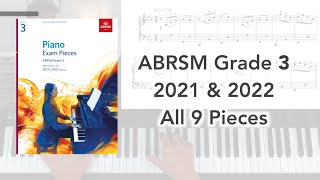 ABRSM Grade 3 Piano 2021 amp 2022 All 9 Pieces [upl. by Moraj403]