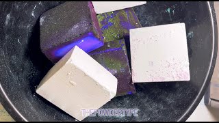 THEPOWDERTYPE Bright Purple DYED GYM CHALK Oddly Satisfying ASMR [upl. by Inaflahk]