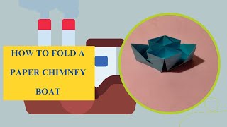 HOW TO FOLD A SIMPLEST ORIGAMI CHIMNEY BOAT  FOLDING PAPER WITH CHILDREN [upl. by Ilenay]