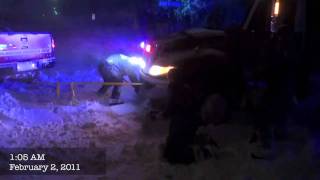 Rescue Squad Ambulance Stuck in Snow During Ground Hog Day Blizzard 2011 [upl. by Kayley]