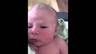 William 10 mins old First sneeze [upl. by Coffee]