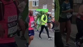 Green telephone running London marathon london sub running marathon shorts phone [upl. by Anerhs164]