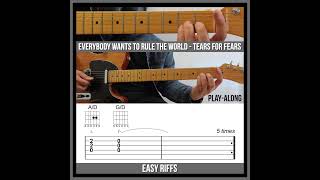 Easy Guitar Riffs  Everybody Wants to Rule the World TAB  Tears for Fears [upl. by Mozes175]