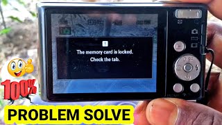 the memory card is locked check the tab problem solve  sony camera memory card locked [upl. by Walt]