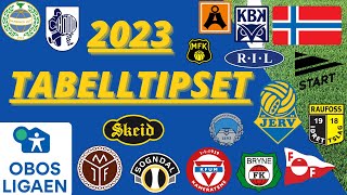 Tabelltips OBOSligaen 2023 Hvem rykker opp og hvem går ned [upl. by Elrod]