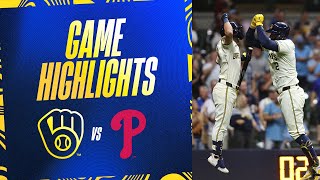 Phillies vs Brewers Game Highlights 91824  MLB Highlights [upl. by Asirrak239]