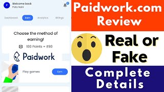 Paidwork Real or Fake  Paidworkcom Withdrawal Proof  Paidwork App Review  Paidwork Scam or Legit [upl. by Eniamirt]