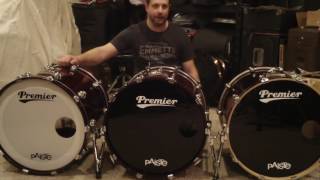 Premier 18x22 bass drum comparison Signia Genista GenX [upl. by Ahsirkal]