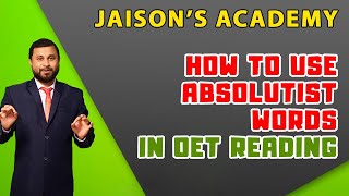 How to use absolutist words in OET reading [upl. by Ydnes]