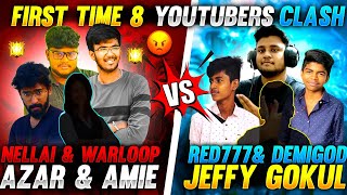 First Time In HistoryAll Youtubers In Same Match CLASH BETWEEN 8 TOP TUBERS  Garena Free Fire [upl. by Ardnekat]