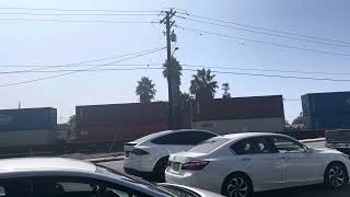 BNSF 7946 leads a stack train towards Watson Yard after passing Sepulveda Blvd [upl. by Reidid837]