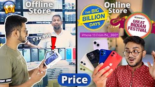 iPhone Offline Price Vs Online Price 😱  Big Billion Day amp Amazon Great Indian Festival  iPhone 13 [upl. by Armand968]