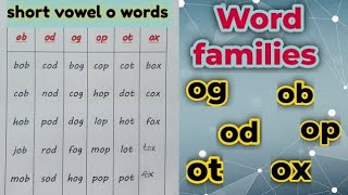 Vowel o blending CVC words  o family words  CVC words  basic reading skills  o sound blending [upl. by Aciret]