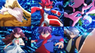 Digimon Ghost Game All Main Character First Perfect Evolution Scene at The Same Time [upl. by Abita896]