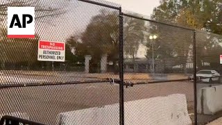 Security fences installed in Washington DC ahead of US Election Day [upl. by Konopka]